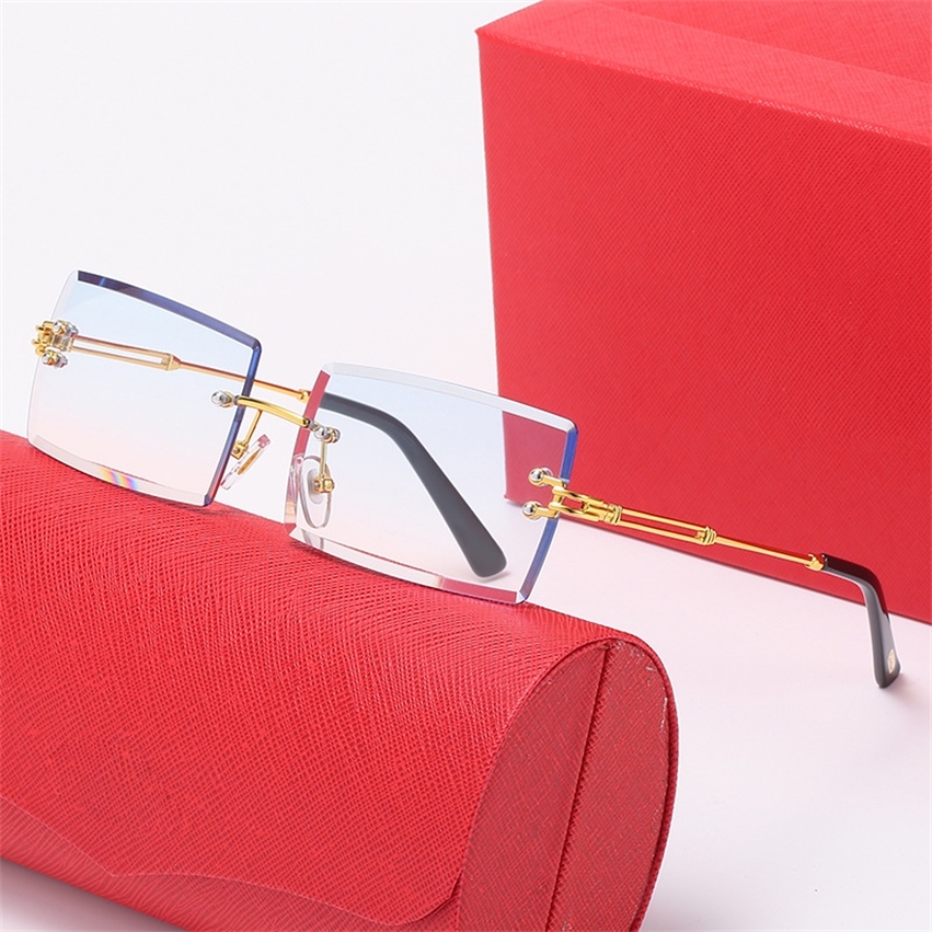

Designer Metal Rimless Cut Gradient Sunglasses Mens Sunglasses Shades Ladies Luxury Vintage Sunglasses