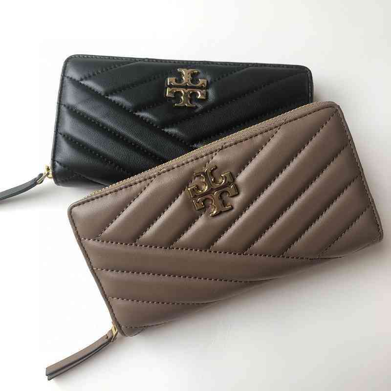 

Bag designer torys bags women's wallet card sheepskin Lingge Long Walle with logo with logo, Pink clip