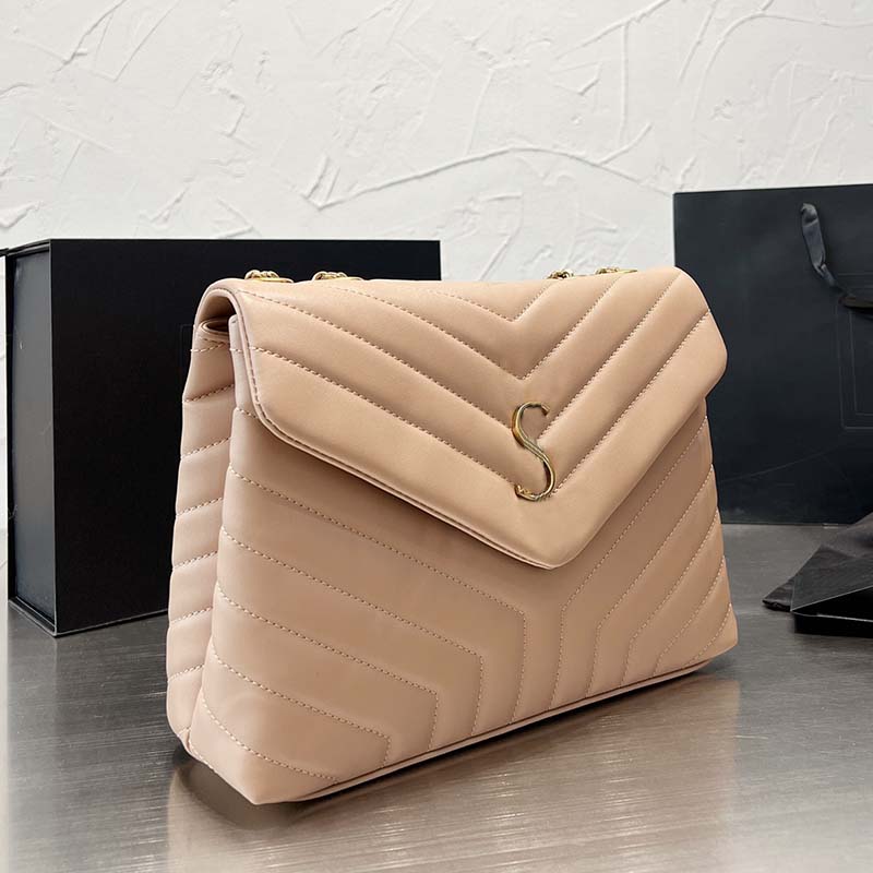 

Chain Crossbody Bags Women Shoulder Envelope bag Handbag Y-shaped Facade Leather Genuine Leather Hardware Letters Flap Hasp High Quality Purse, #5;22*15cm
