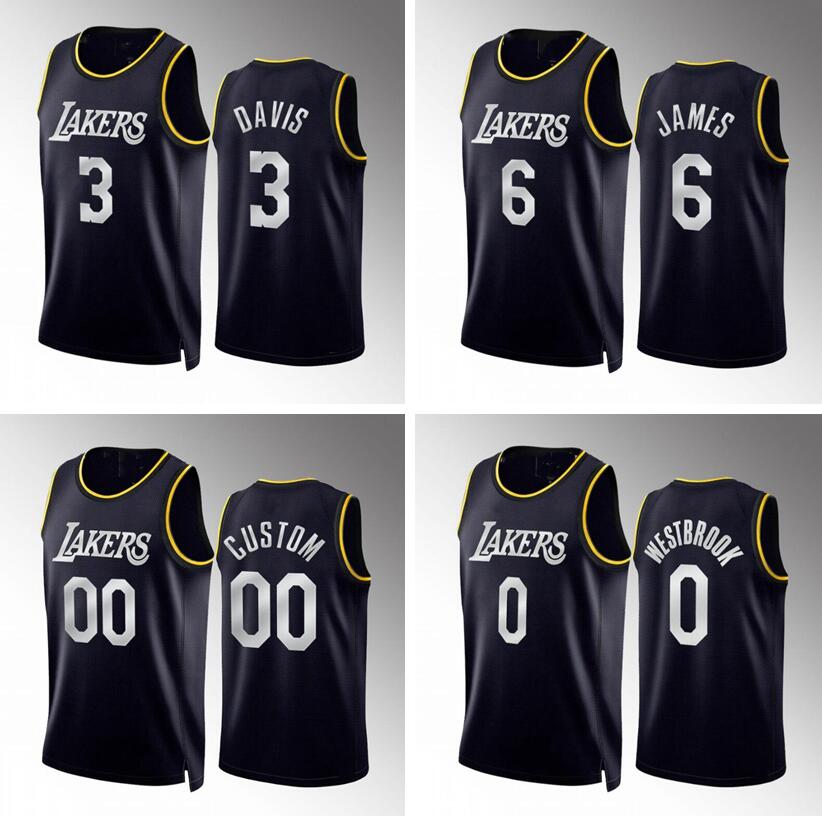 

Basketball Jersey 6 James 3 Davis 0 Westbrook Kyrie Irving 2022-23 new season Men Youth city jerseys in stock black, With logo