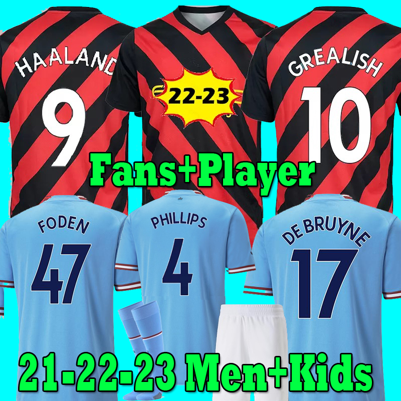 

FANS PLAYER ManCNEstER HAALAND SOCCER JERSEYS DE BRUYNE FODEN 22 23 GREALISH City MANS CITIES MAHREZ FERRAN 2022 2023 football shirts uniform Men Kids 16-4XL, Away
