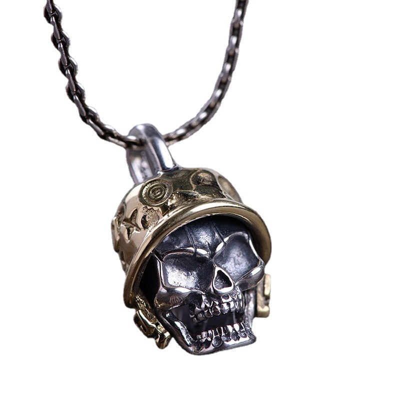 

Pendant Necklaces Retro Personality Skull Helmet Soldier Necklace Men's Punk Rock Hip Hop Party Jewelry