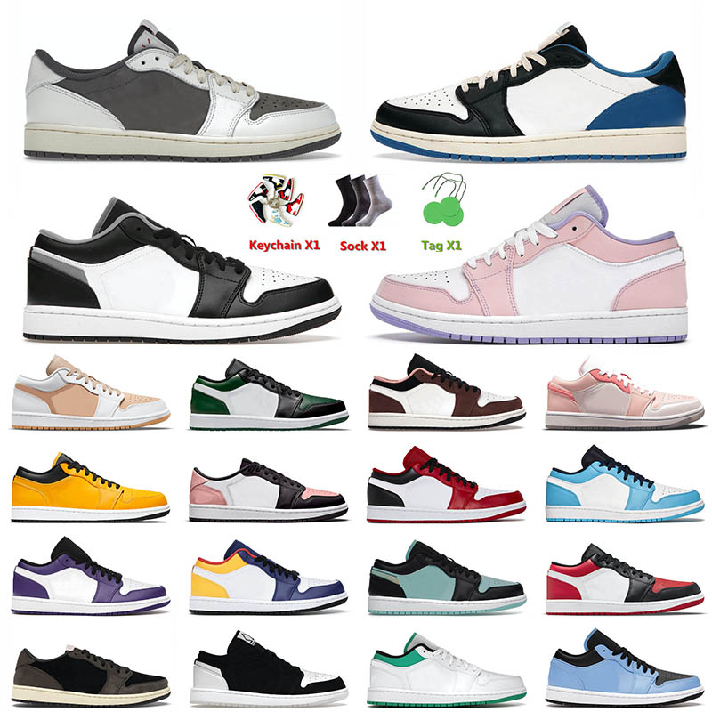 

1 1s Low Mens Basketball Shoes Reverse Mocha Fragment Black White Tan Mochas Arctic Punch Unc Pollen Men Women Retro Trainers Sports Sneakers 36-46, A55 reverse black toe 36-45