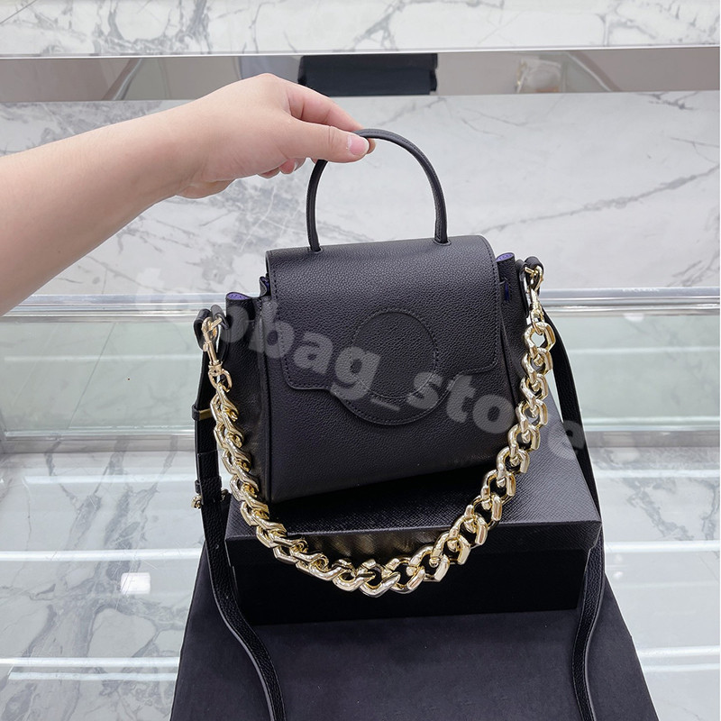 

Handbag Womens Shoulder Bag Messenger Bag Fashion Classic Black Gold Color Matching, Black-gold logo;small