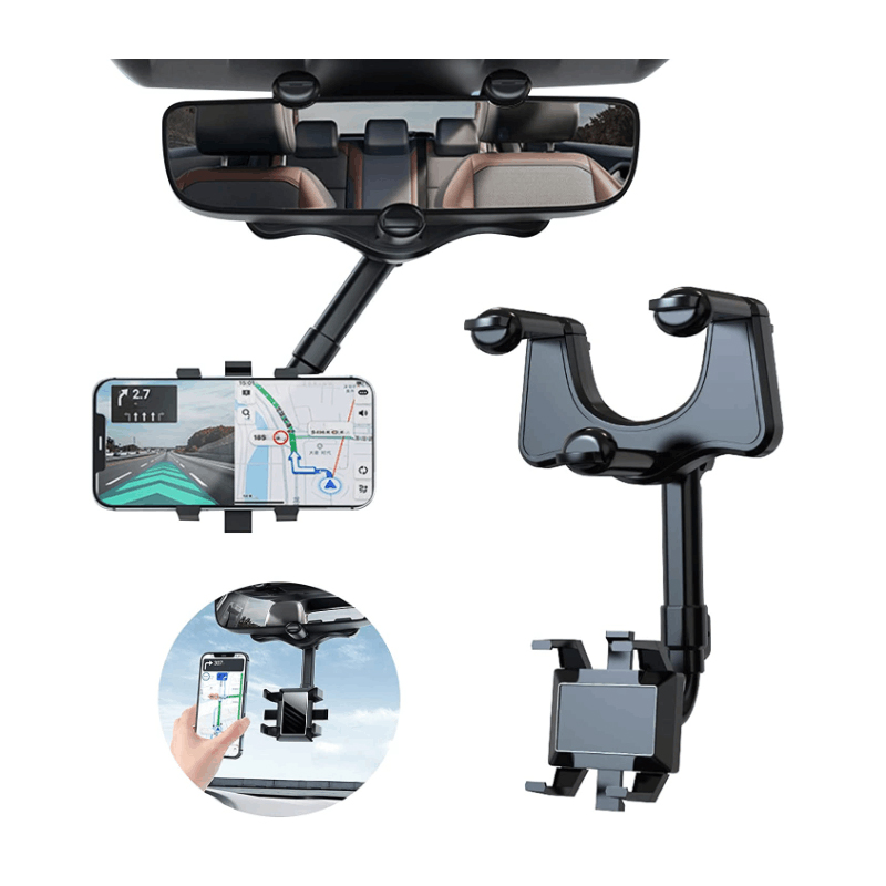 

Universal Rearview Mirror Phone Holder Car Mount Rotating Adjustable 360 Degrees Holders for Smartphone GPS Bracket