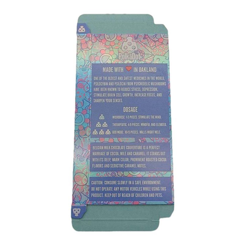 

Polkadot Mushroom Chocolate Bar Box Milk with Display Box QR Code Stickers 15 Grid Mold Foil Wrapper