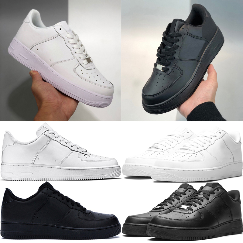 

designer shoes airforce 1 af1 low men women platform sneakers Classic Triple White Black mens trainers outdoor shoe, #15