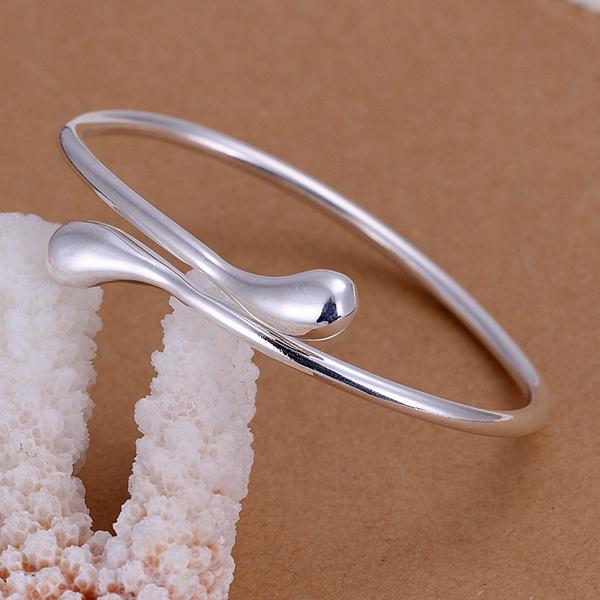 

Bangle Women Lady Wedding Girls Favorite Gift Fashion Silver Color Jewelry Charm Water Drops Open Bracelet B005Bangle