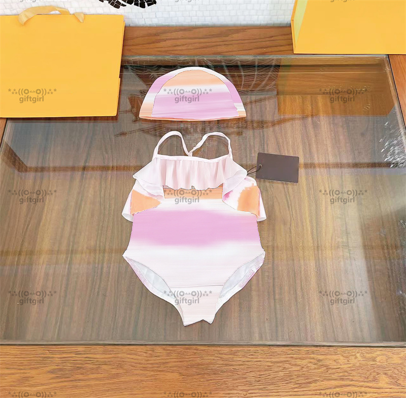 Trend Cute Swimwear Hipster High Quality Girl's Designer One-pieces Swimsuits Outdoor Kids Luxury Fabric Children Wear