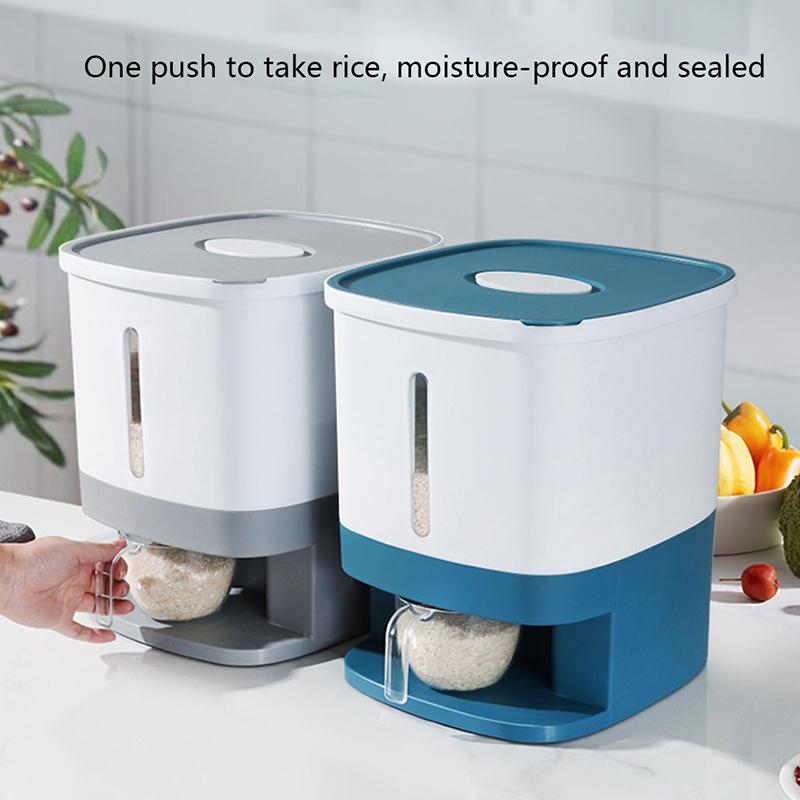 

Storage Bottles & Jars 10Kg Kitchen Smart Rice Box Metering Bucket Automatic Moisture-proof Container And Organizer