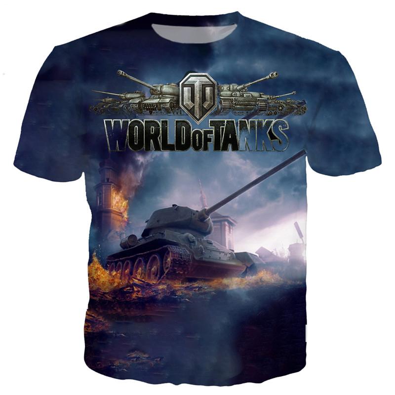 

Men's T-Shirts 2022 Fashion Mens T Shirt Top Game World Of Tanks Print Tshirts Summer Casual Streetwear T-shirt Drop TK-58, White;black