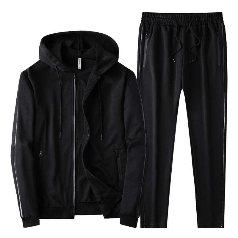 

Men's Tracksuits Harajuku Plus Size Sets Casual Color Block Zipper Hooded Sweatershirts Mid Waist Trouser Sports Suit With Pockets, Gray