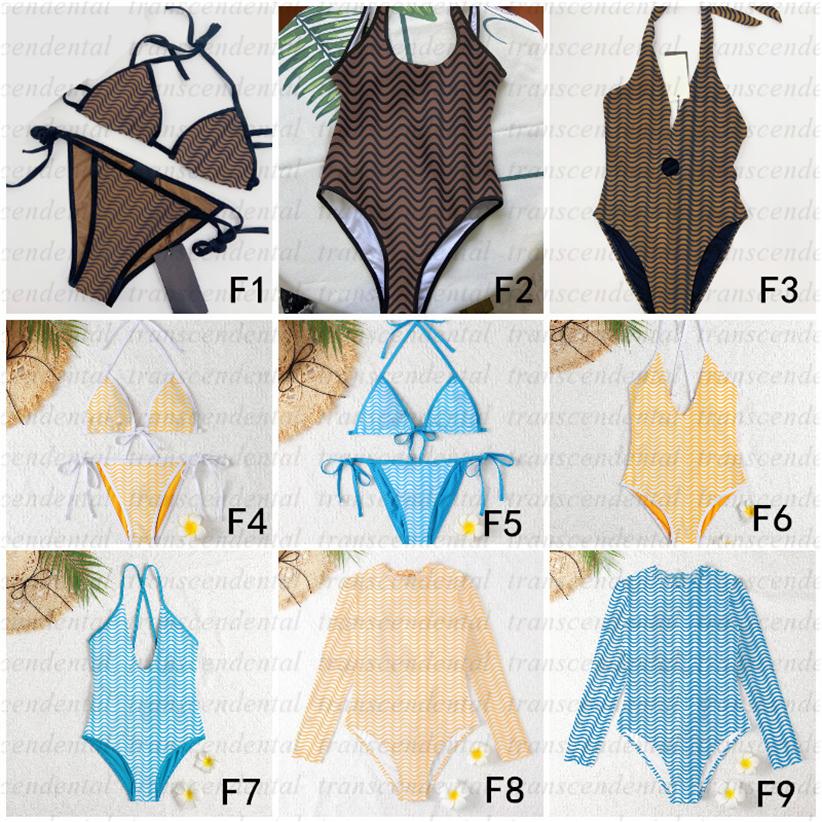 

Yellow Blue Full Letter Swimsuits Padded Push Up Women' Swimwear Bikini Set Outdoor Beach Swimming Bandage One-piece Bathing2657