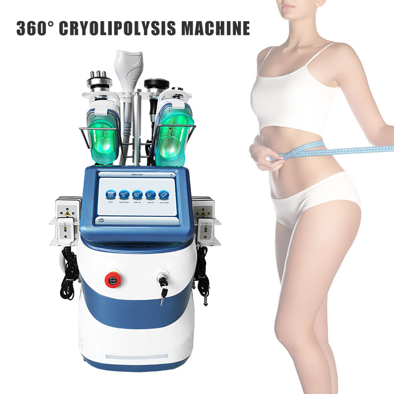 

Portable 360 Cryolipolysis fat reduction slimming machine Double chin removal RF Ultrasound cavitation lose weight lipolaser Device