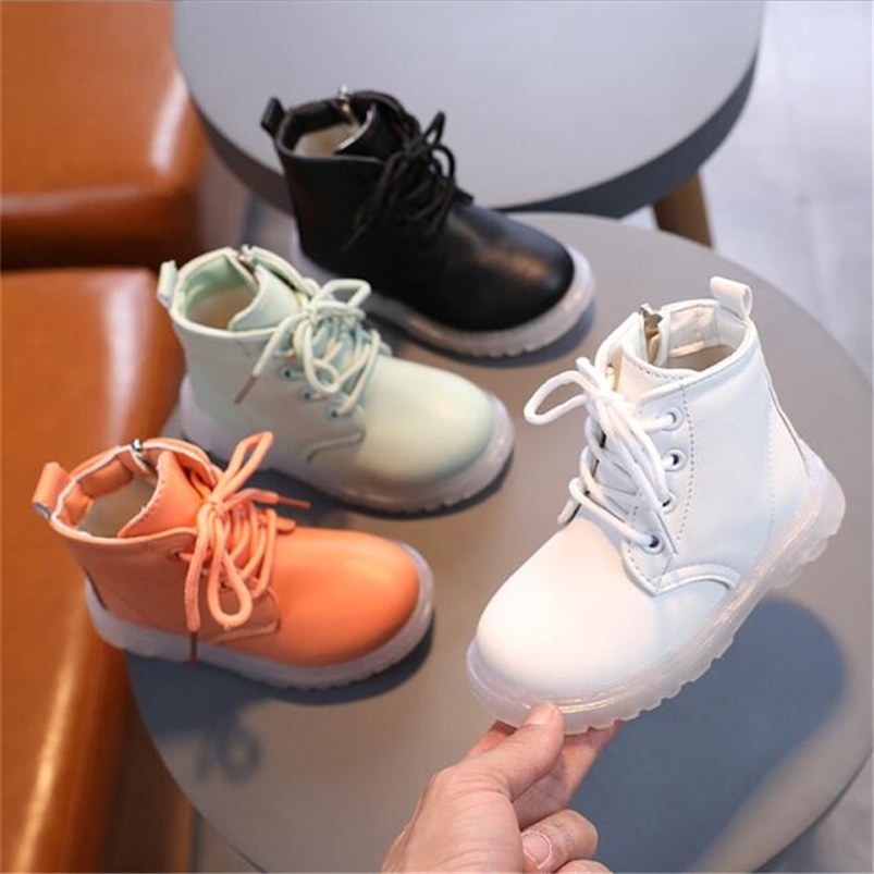 

White Kids Platform Boots Breathable Children Water Boot Zip Kids Boy Ankle Short Boot Shoe 220816, Orange