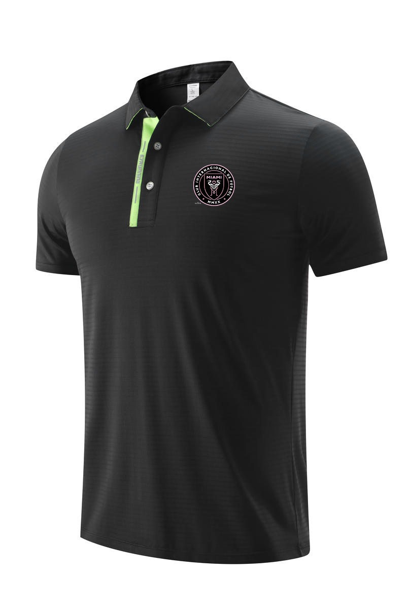 22 chemises de loisirs Inter Miami CF POLO pour hommes et femmes en été, tissu respirant en maille de glace sèche, T-shirt de sport, LOGO personn