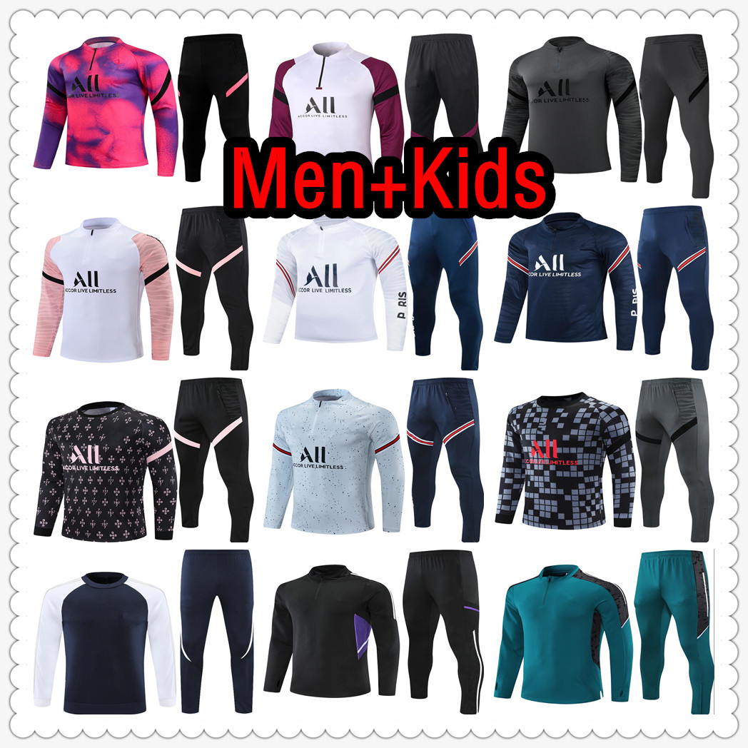 

21 22 Mens and kids kit soccer tracksuit jerseys 2122 football jersey training jacket pants chandal futbol survetement foot maillot de