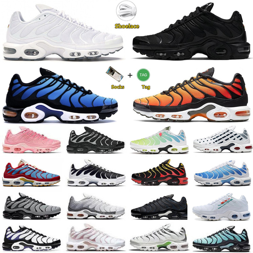 

tn plus running shoes men women runner sneakers triple white black Hyper Blue Neon Green University blue Oreo Crater Voly Glow Sunset Trainers Jogging Walking Shoe, Color#2