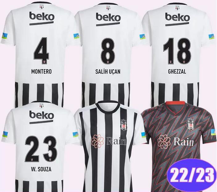 

22 23 Besiktas Mens Soccer Jerseys ROSIER MONTERO SOUZA NKOUDOU SALIH UCAN HUTCHINSON GHEZZAL NECIP W. SOUZA KARAMAN Home Away Football Shirt, Red