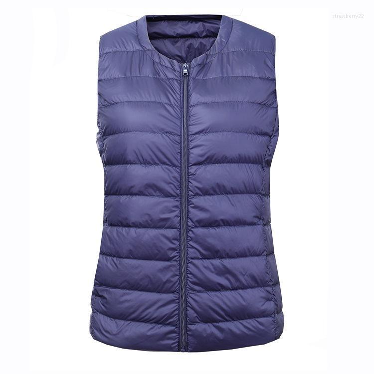

Women' Vests 6XL 7XL Large Size Waistcoat Warm Vest Ultra Light Down Women Portable Sleeveless Winter Liner Stra22, Black