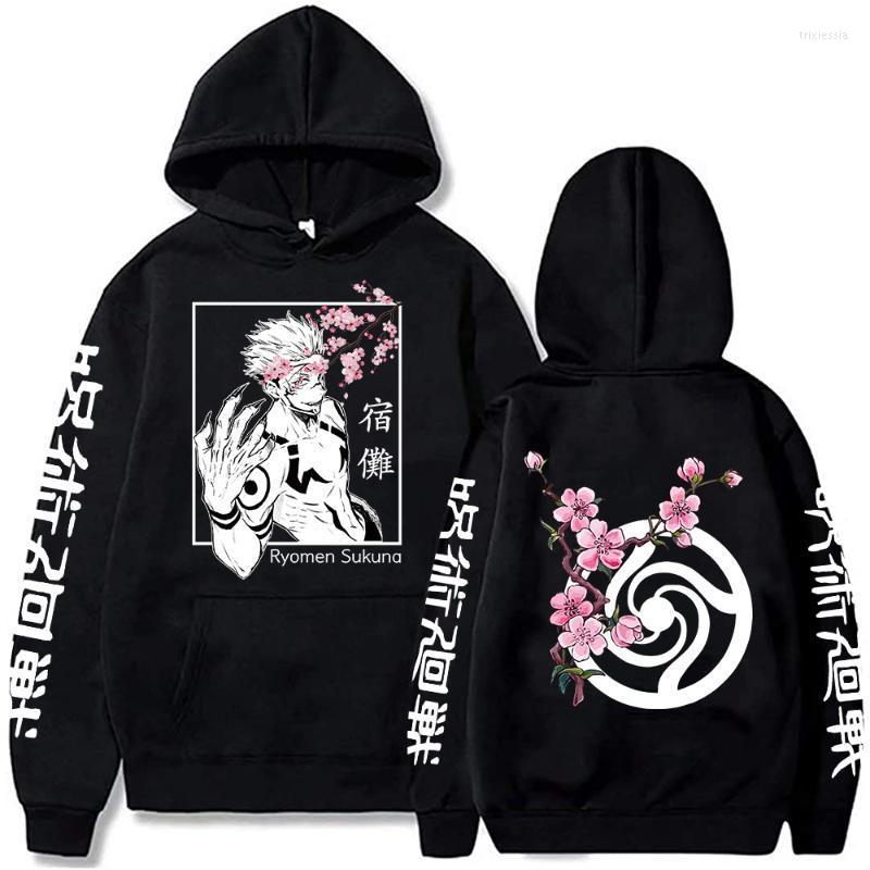 

Men's Hoodies & Sweatshirts Anime Jujutsu Kaisen Ryomen Sukuna Printed Long Sleeve Hooded PulloversMen's Trix22, Black