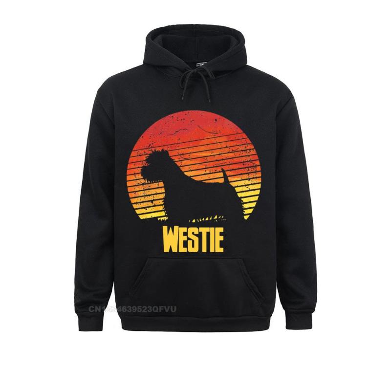 

Men' Hoodies & Sweatshirts Sunshine Dog Silhouette Of A West Highland White Terrier Hoodie Men Sunset Westie Funny Cotton Tees Women Europe, Black