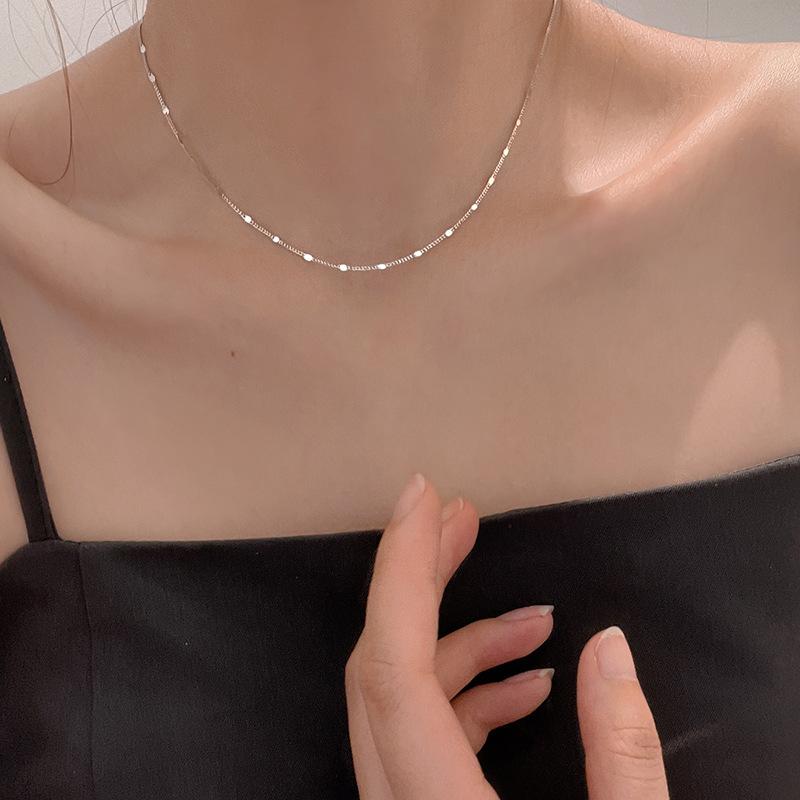 

Other Trendy S925 Sterling Silver Choker Necklace Women Clavicle Chain Simple Design Fashion Fine Jewelry Accessories