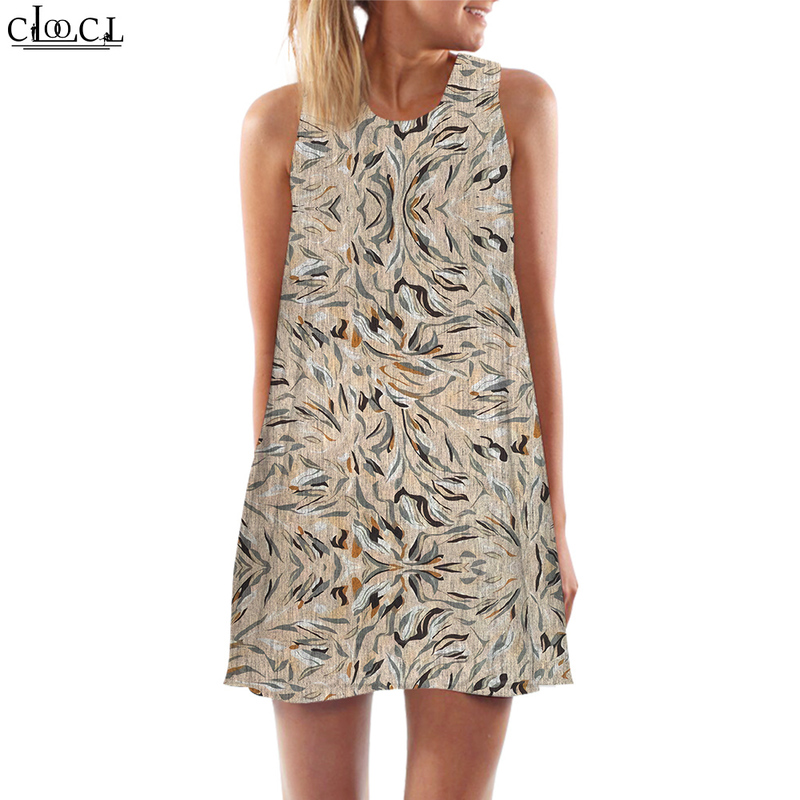 

Women Tank Tops Retro Graphics 3D Printed Loose Dress Round Neck Short Sleeveless Dress Female Vest Dresses Summer 220616, Sleeveless dress-15