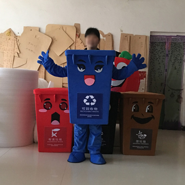 

Mascot doll costume Recycle Trash Can Mascot Costume Waste Ash Bin Garbage Can Anime Costumes Advertising Mascotte Fancy Dress Adult Size, Black