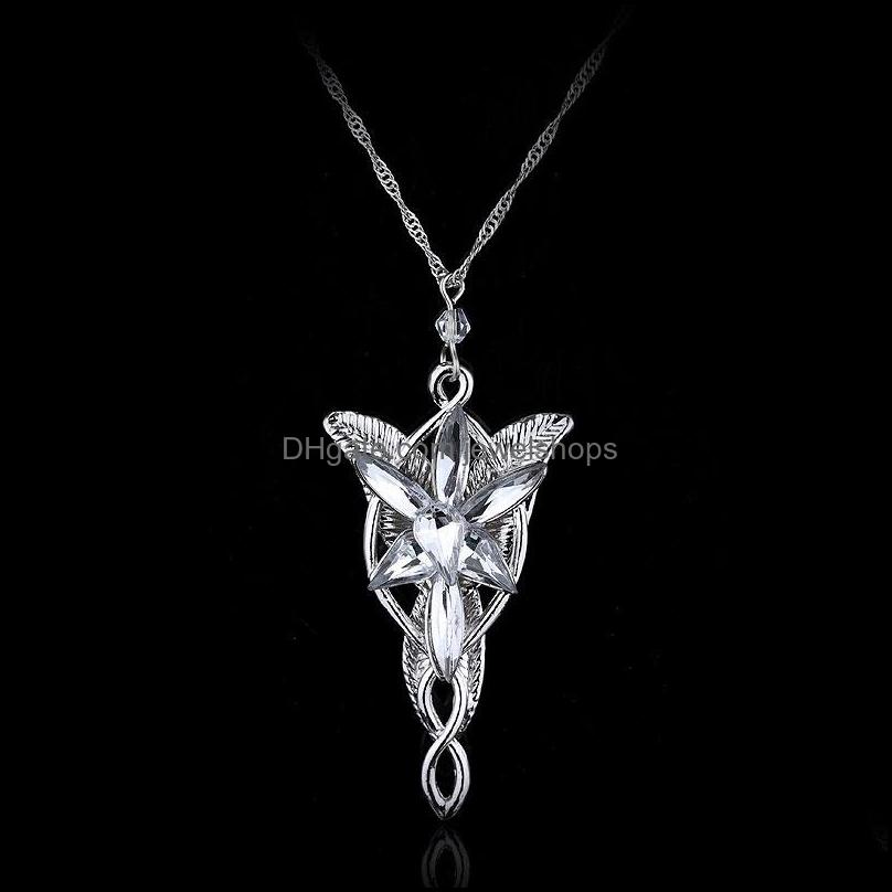 

New Fashion Austrian Crystal Pendant Jewelry Twilight Star Princess Necklace Lord Of The Rings Wizard Wedding Drop Delivery 2021 Necklaces