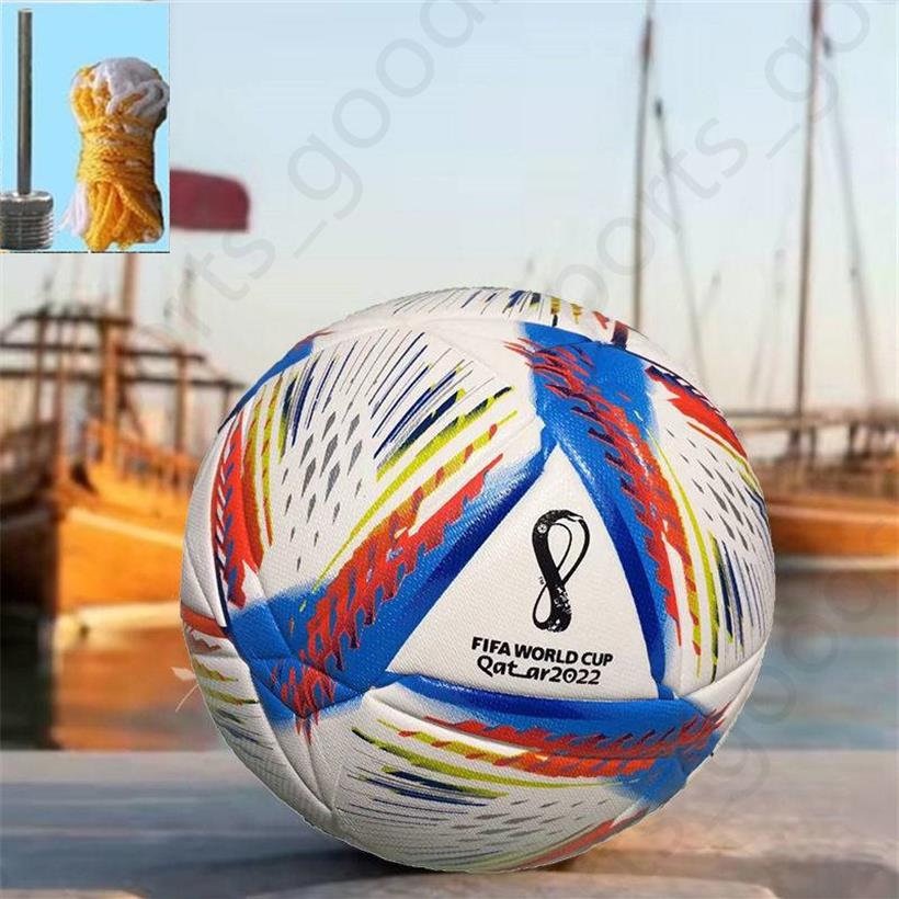 

New Qatar top quality World Cup 2022 soccer Ball Size 5 high-grade nice match football Ship the balls without air229W