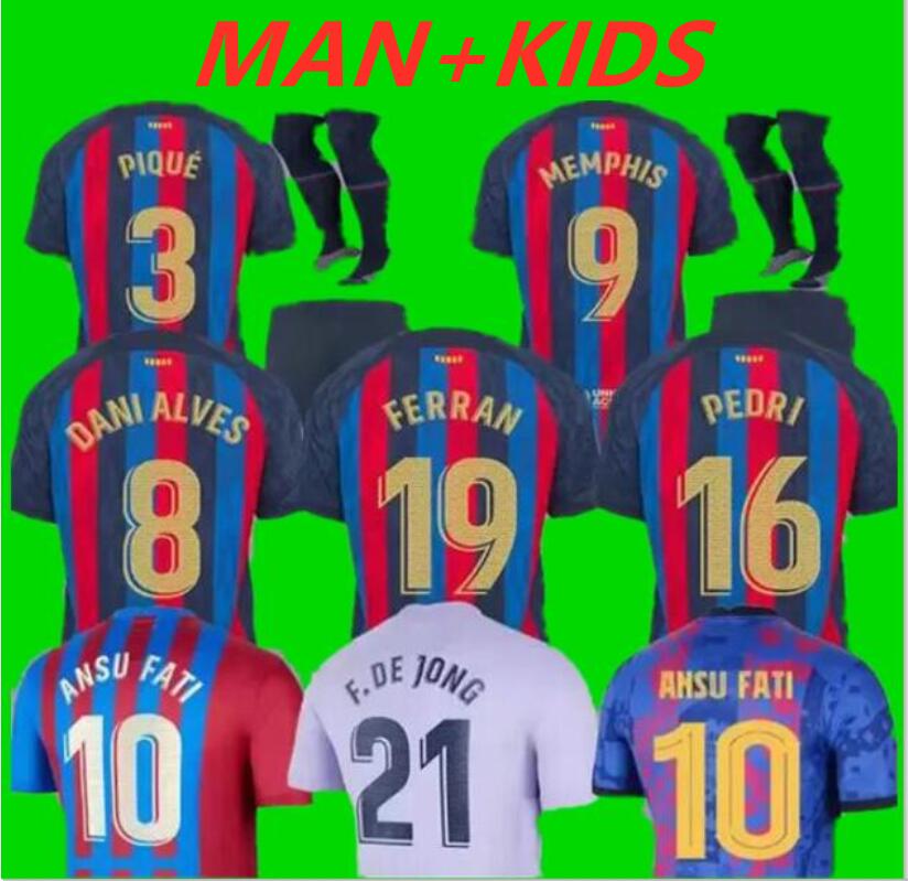 

22 23 PEDRI GAVI soccers jersey FC FERRAN camisetas de futbol AUBA 2021 2022 2023 ANSU FATI JONG football shirt MEMPHIS barcelona LEWANDOWSKI kits men kids sets, 21/22