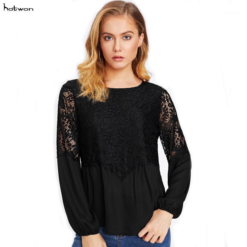 

Women' Blouses & Shirts 2022 Fashion Women Loose Casual Chiffon Long Sleeve Lace Shirt Tops Blusa, As the picture shows