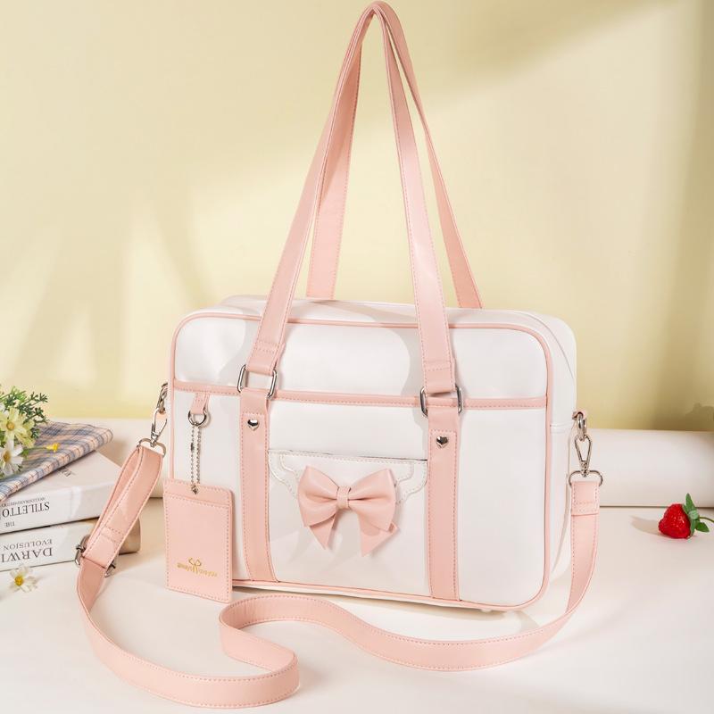 

Evening Bags Bag Bow Lolita Kawaii 2022 Sweet Lady PU Women's JK One Shoulder Diagonal Hand WomenEvening, Black
