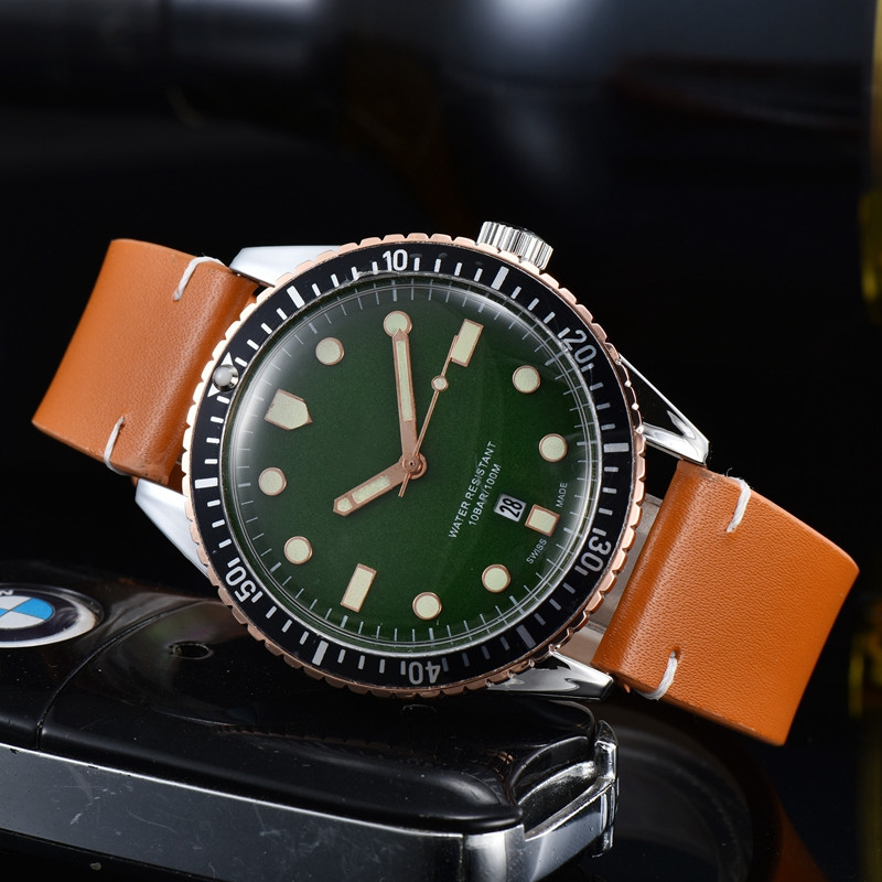 

2022 high quality Men Luxury Watch Three stitches Quartz watches European Top brand With calendar function clock Fashion leather Strap Montre De Luxe Gift