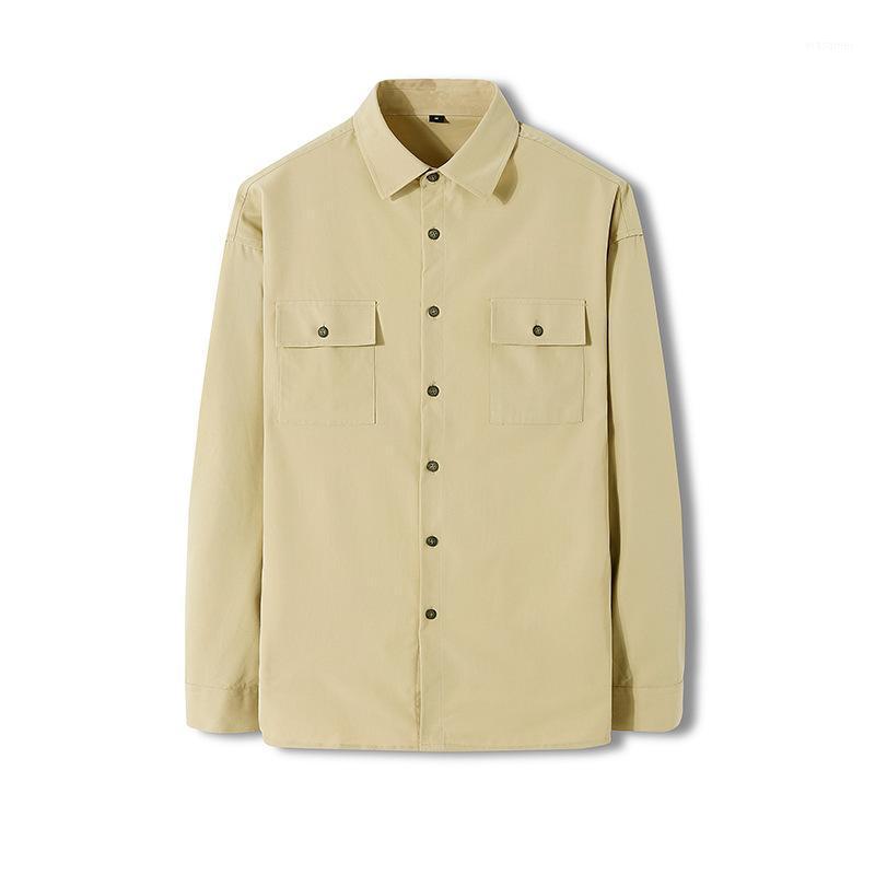 

Men's Casual Shirts Spring Autumn Long Sleeve Shirt Men Solid Color Japanese Harajuku Camisa Masculina Korean Clothes Tops -4XL, Dark grey