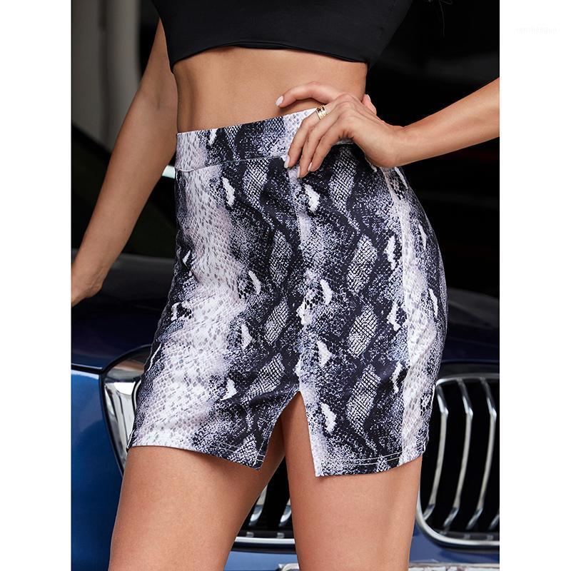 

Skirts 2022 Fashion Women' Sexy Bag Hip Snake Print Skirt Mujer Faldas Womens Woman Femme Jupes Saias Mulher, Black