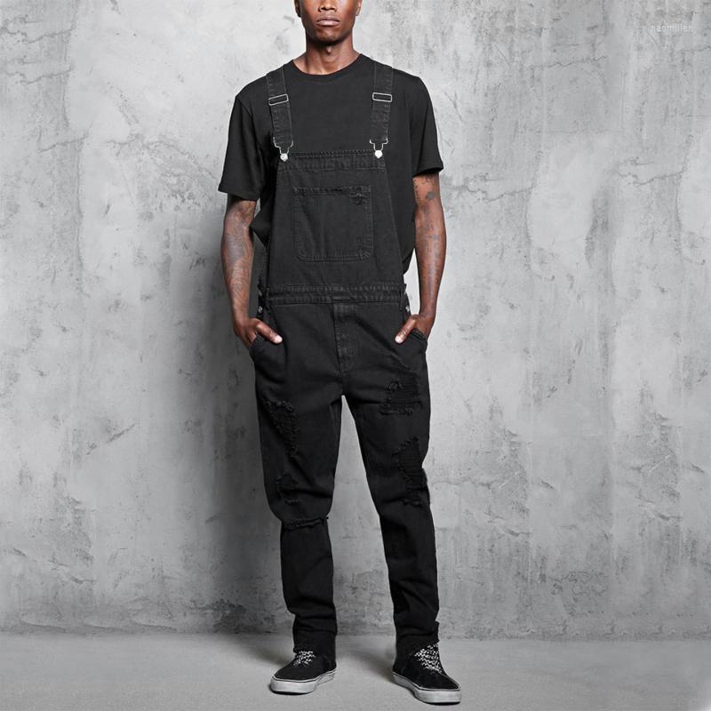 

Men's Pants Boy Pencil Full Solid Men's Denim Pocket Length Trousers Overalls Hole Casual PantsMen's Naom22, Black
