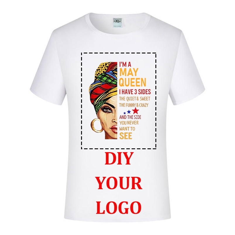 

Unisex Personalised Short Sleeve Premium T-Shirts Tees Your Own Design and Text Digital Print Toxic Free Vegan Inks 220702, White