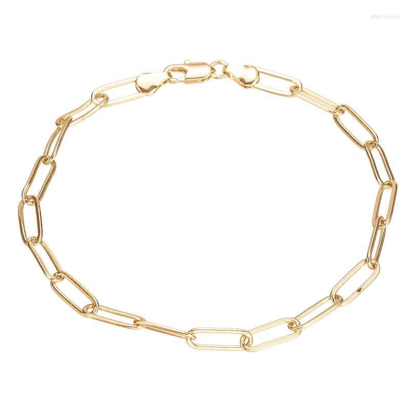 

Anklets Gold Color Paperclip Oval Link Chain Flat Anklet 9 10 11 Inches Ankle Bracelet For Women Men Waterproof Marc22