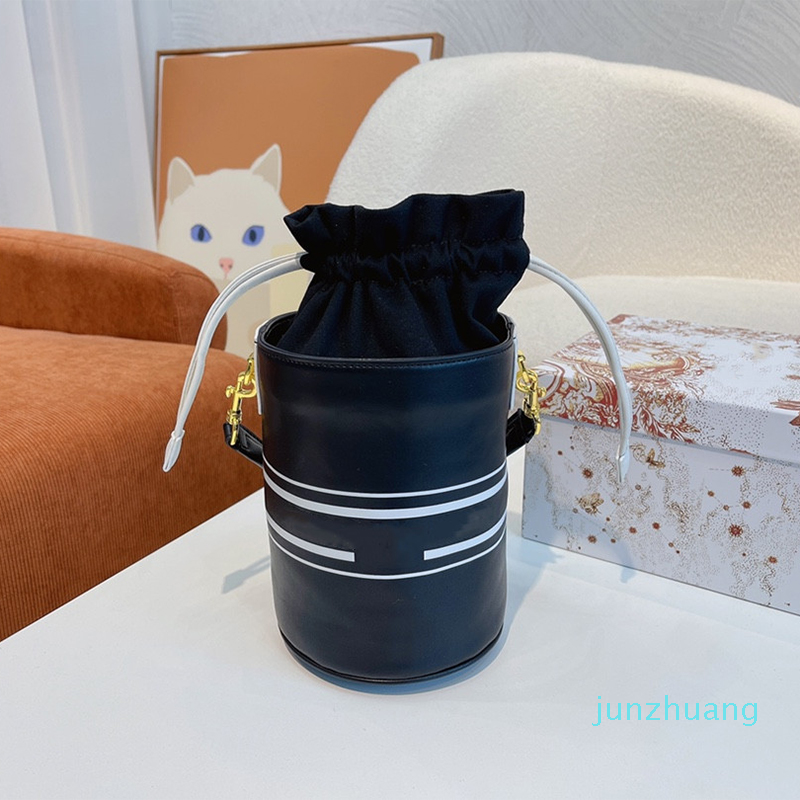 

Designer- Women Fashion Bucket Bag Leather Mini Totes Bags Luxury Classic handbag Black Wite Messenger Crossbody Bag, Blue