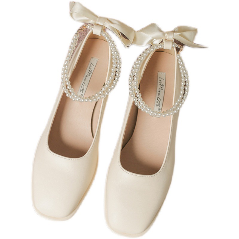 

Spring new all-match Korean version of the fairy style gentle French medium heel retro Mary Jane shoes, Regular