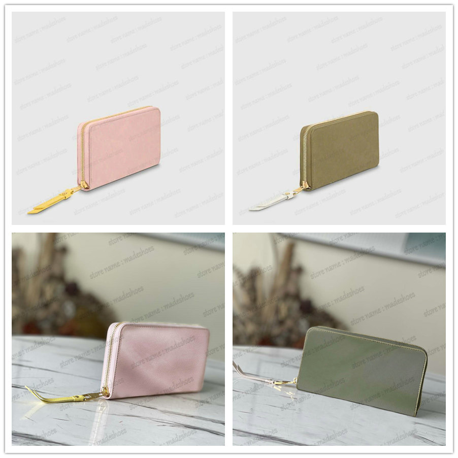 

Zippy Wallet Embossed Monograms Designer Long Wallets Purse Spring in the City capsule collection M81279 Pink M81280 Khaki / Beige / Cream Womens Holders Clutch Bag