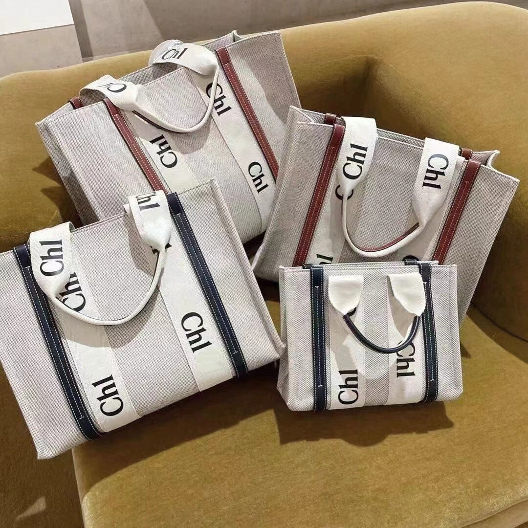 

Top women's handbag woody handbag shopping bag handbag high quality canvas fashion linen large beach bags luxury designer Travel Shoulder Wallet, Black