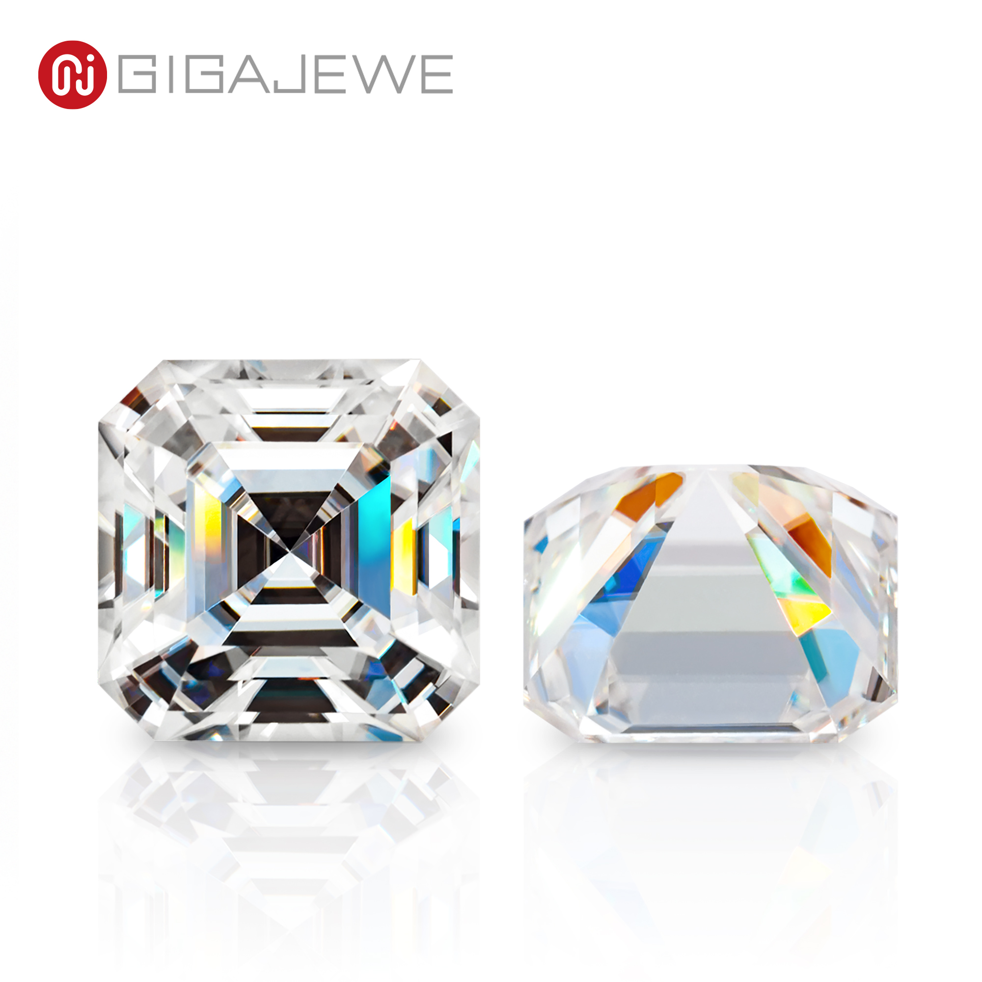 

GIGAJEWE White D Color Asscher cut VVS1 moissanite diamond 0.5-7ct for jewelry making machine cut