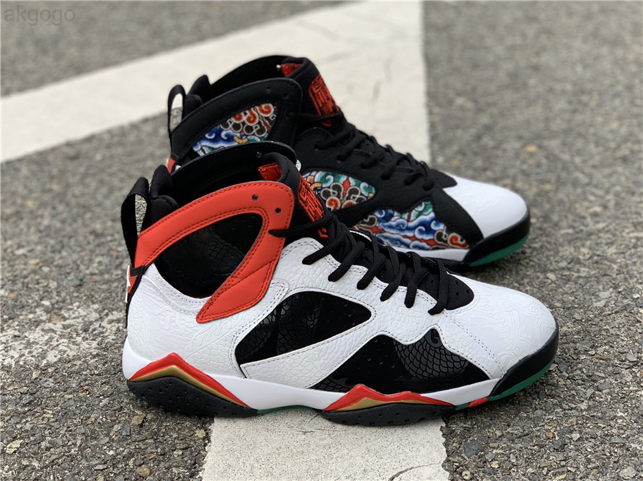 

2022 7 High OG GC China White Chile Red Black Metallic Gold Glow In The Dark 7S Athletics Shoes Mens Authentic Sneakers With Original Box