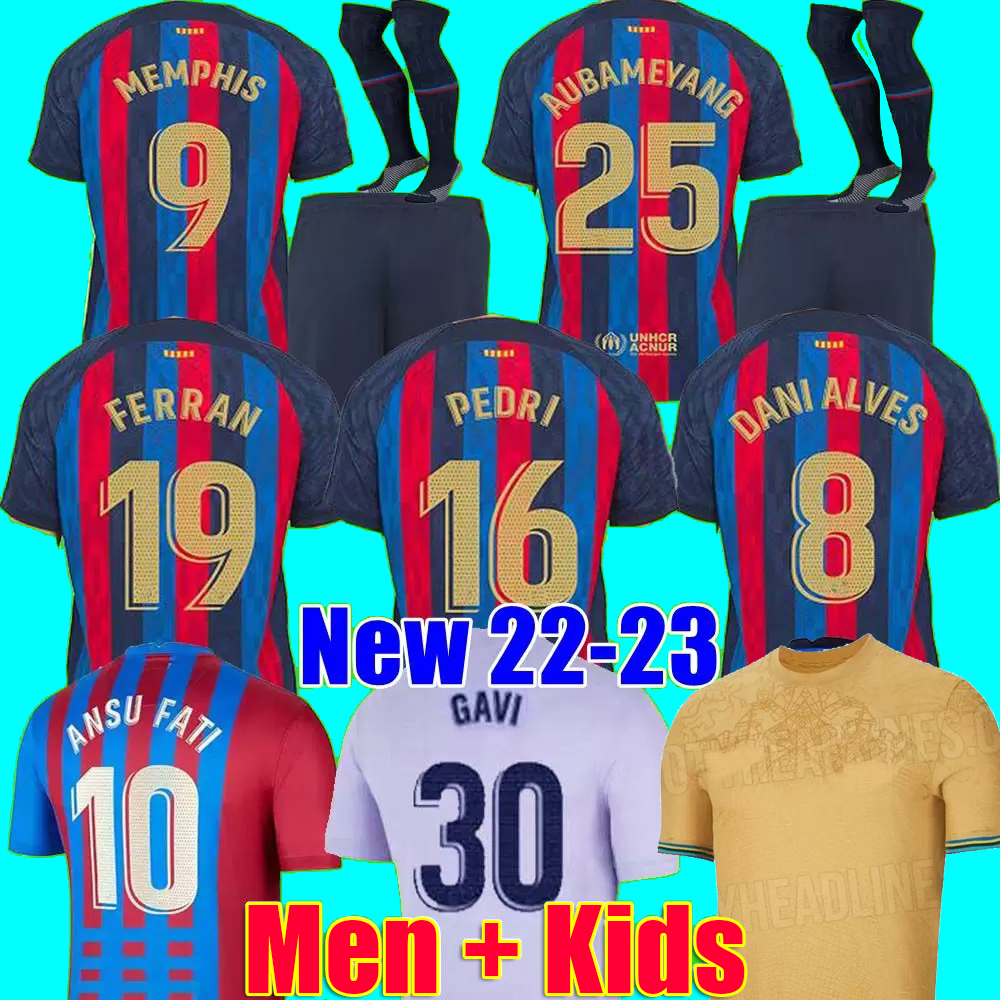 

Camisetas de football MEMPHIS PEDRI ADAMA AUBA soccer jersey FERRAN 21 22 23 ANSU FATI 2021 2022 2023 GAVI F. DE JONG barcelona DEST kit shirt men kids sets uniforms, 3rd kids