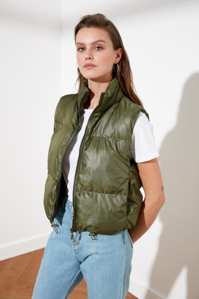 

Women's Vests Trendyol Crop Inflatable Vest TWOSS21YE0005 Guin22, Khaki