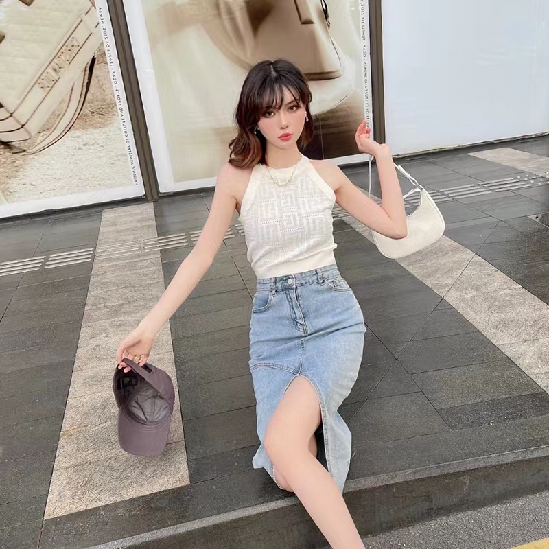 

Bal summer for women 2022 new fashion B letter casual printing hollow sexy knitted vest Valentine's Day birthday Christmas gift female Thanksgiving, Logo-bal