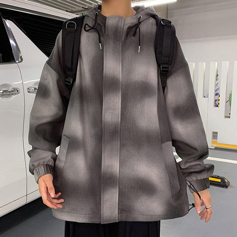 

Men's Jackets 2022 Spring Autumn Cotton Men Hoody Coats Casual Tie-dye Bomber Jacket Loose Fashion Male Outerwear Clothing, Blue